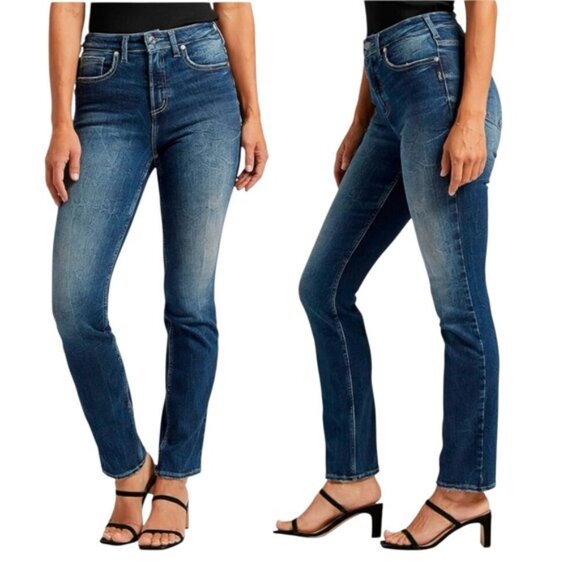 Silver Jeans Infinite Fit High Rise Straight Leg Jeans Sz S/P L31 - Picture 15 of 15